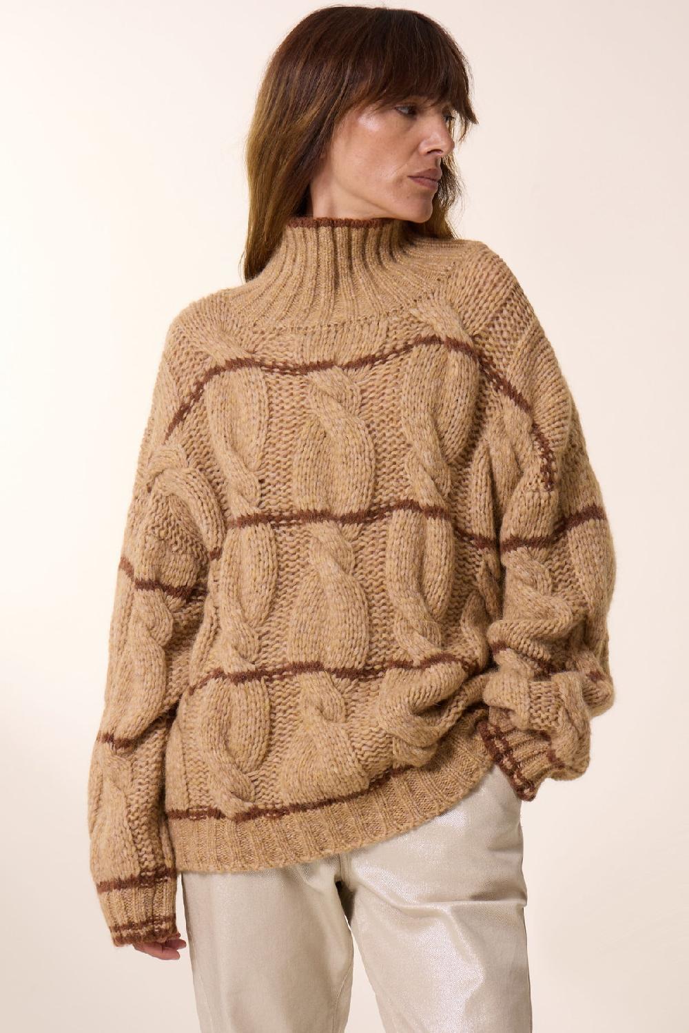 leon & harper Pull Melodie Stripe Ecru