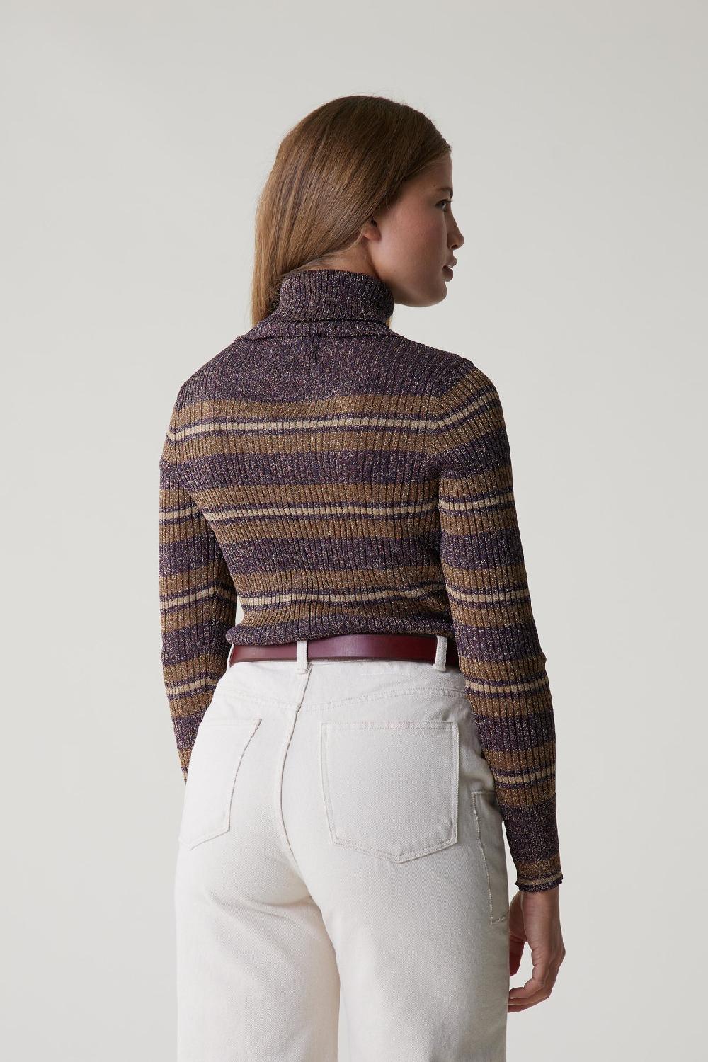 Leon & Harper Pull Mular Stripe Plum