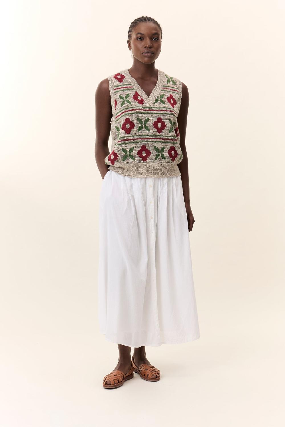 Leon & Harper Pull Mundo Flower Beige