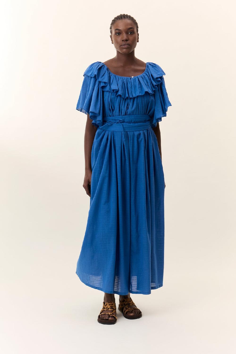 Leon & Harper Robe Raeya Plain Blue