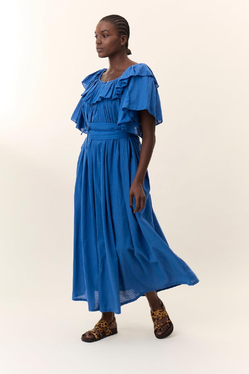 leon & harper Robe Raeya Plain Blue