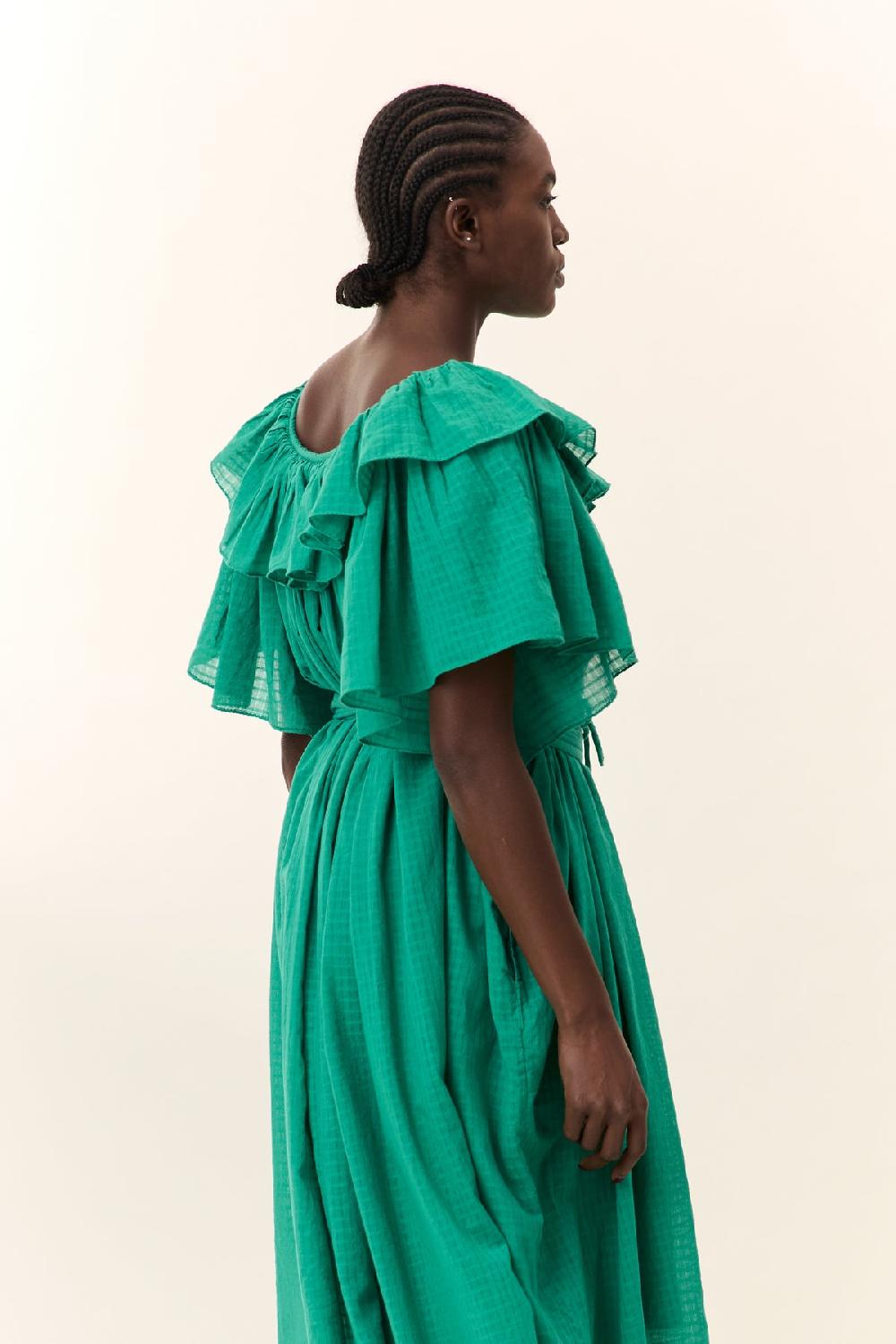 leon & Harper Robe Raeya Plain Green