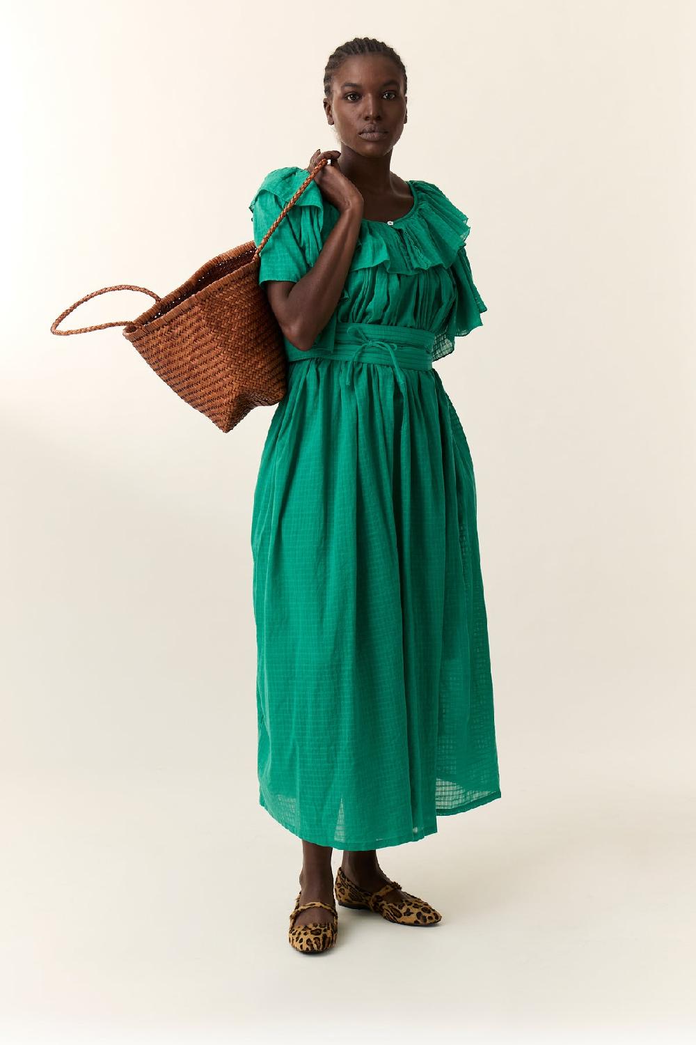 leon & harper Robe Raeya Plain Green