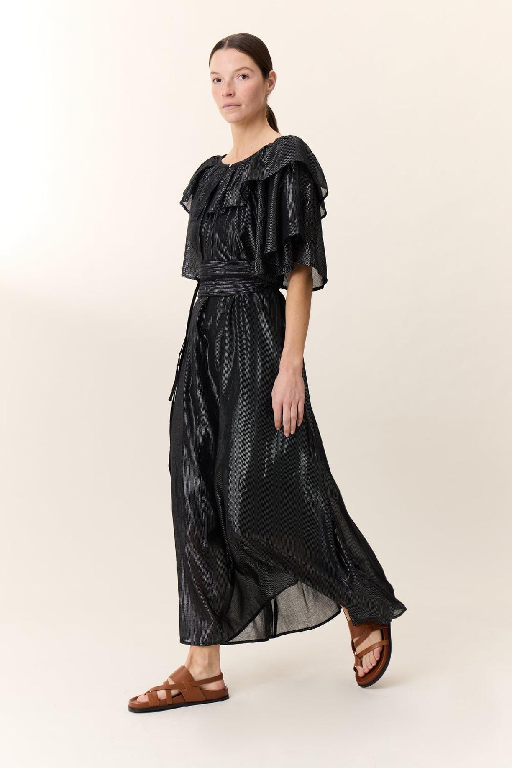 Leon & Harper Robe Raeya Strp Black