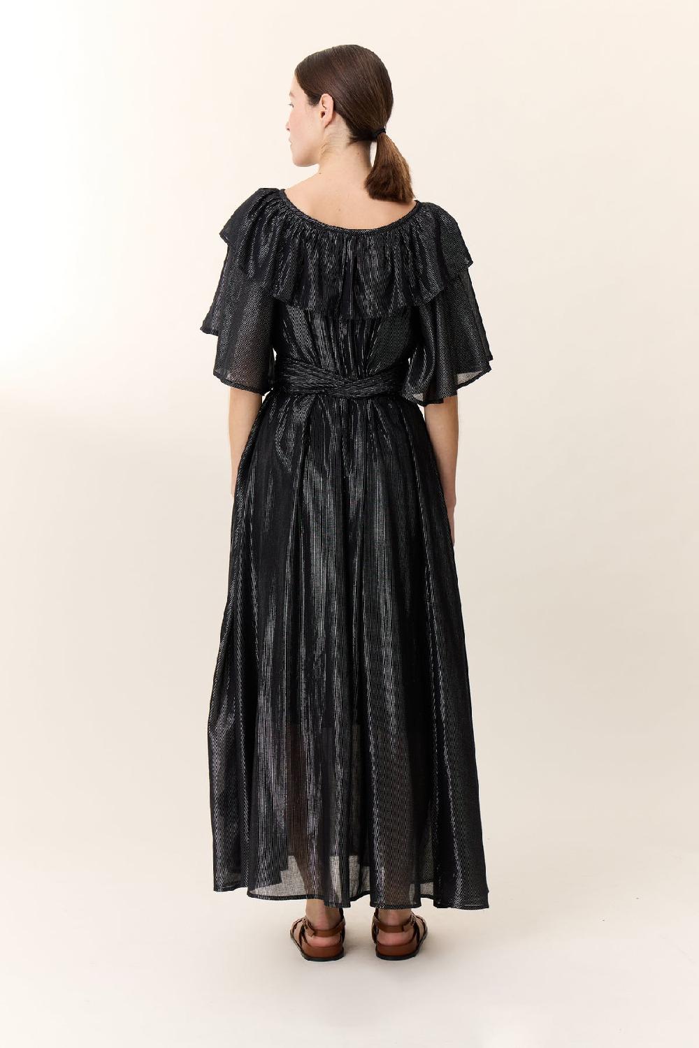 Leon & Harper Robe Raeya Strp Black