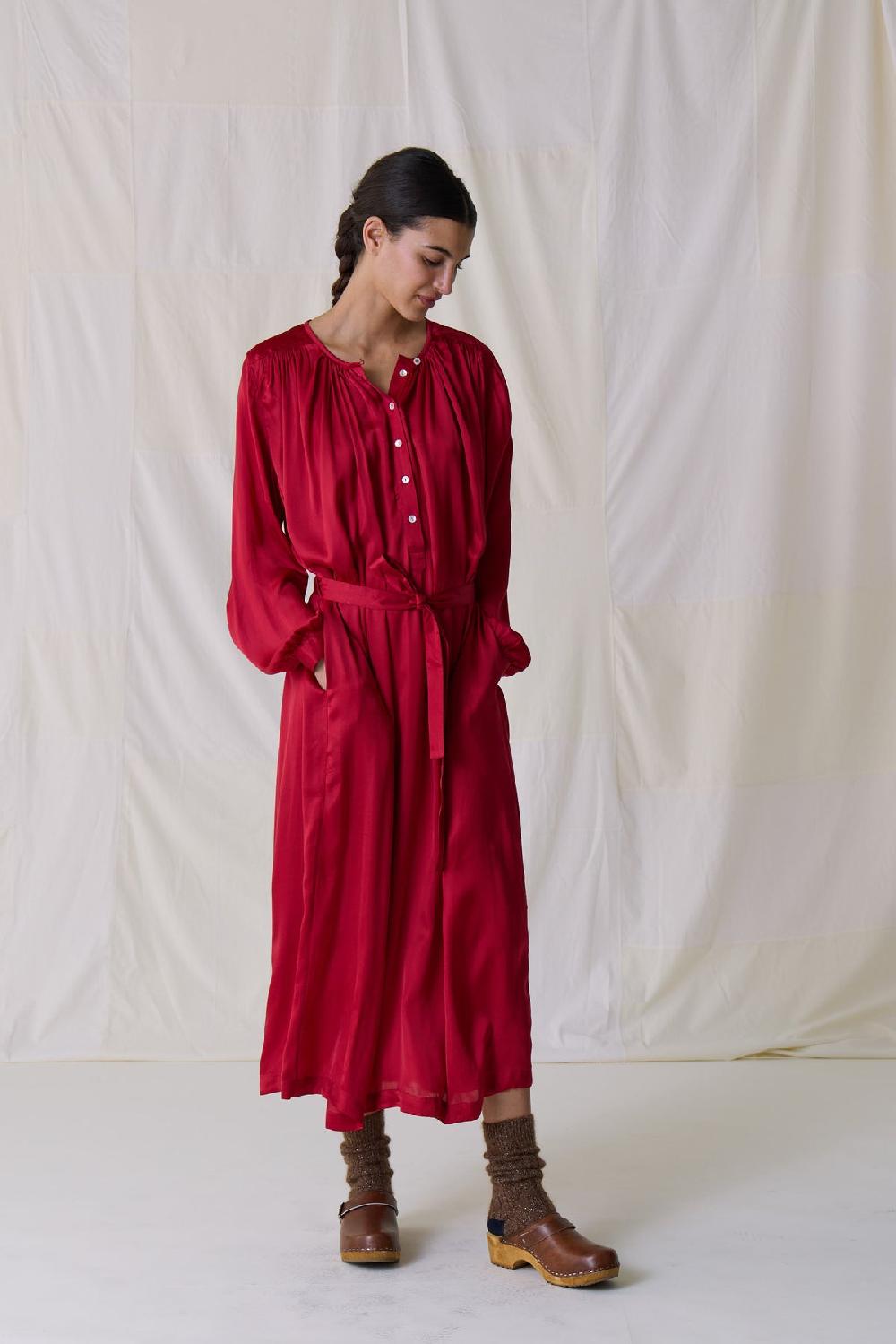 Leon & Harper Robe Raimy Plain Chili