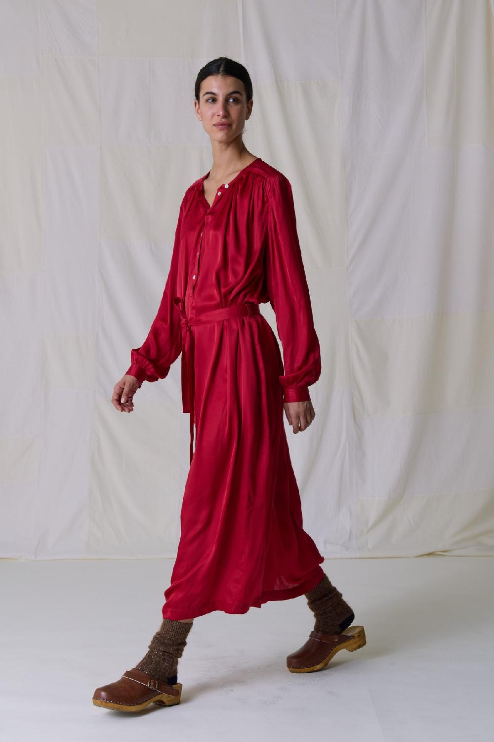 leon & harper Robe Raimy Plain Chili