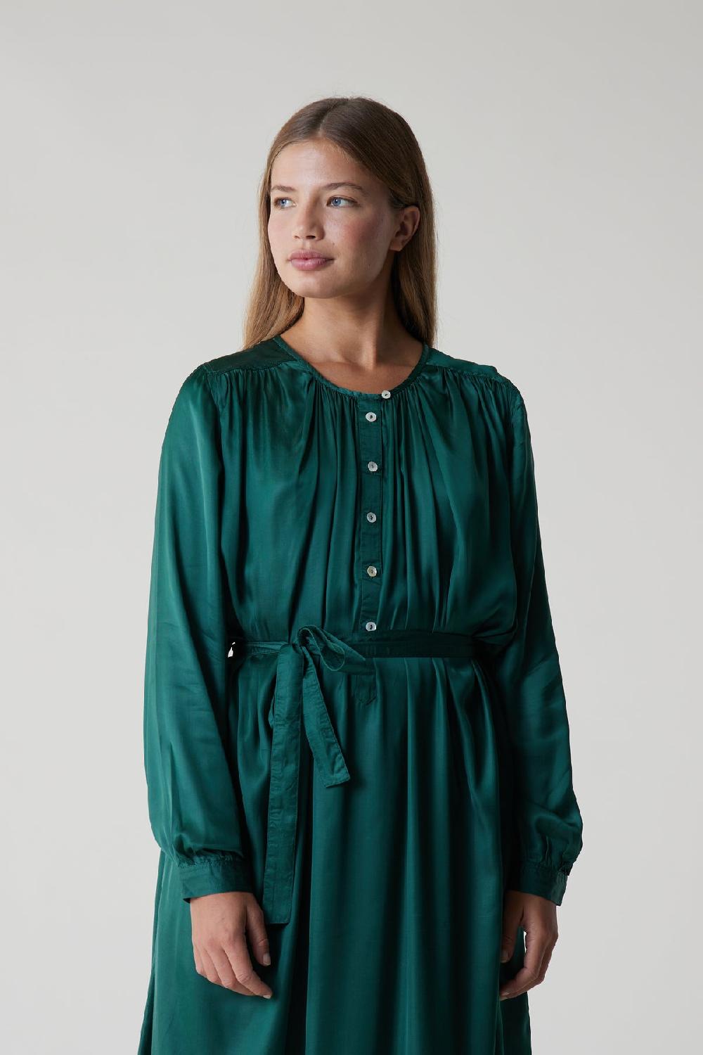 Leon & Harper Robe Raimy Plain Emerald