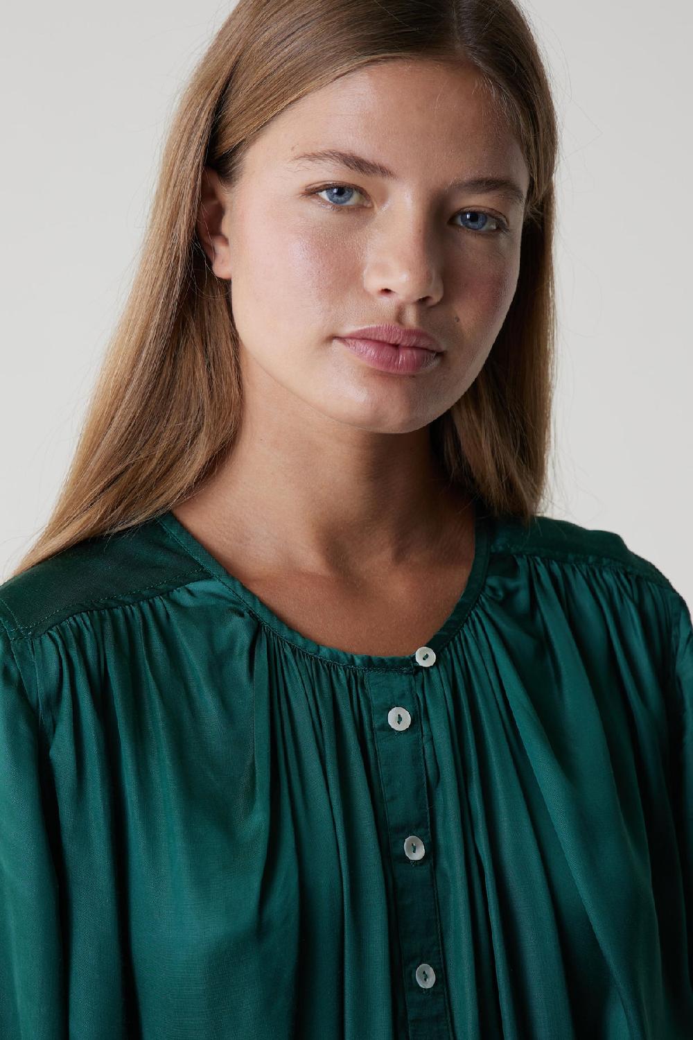 Leon & Harper Robe Raimy Plain Emerald