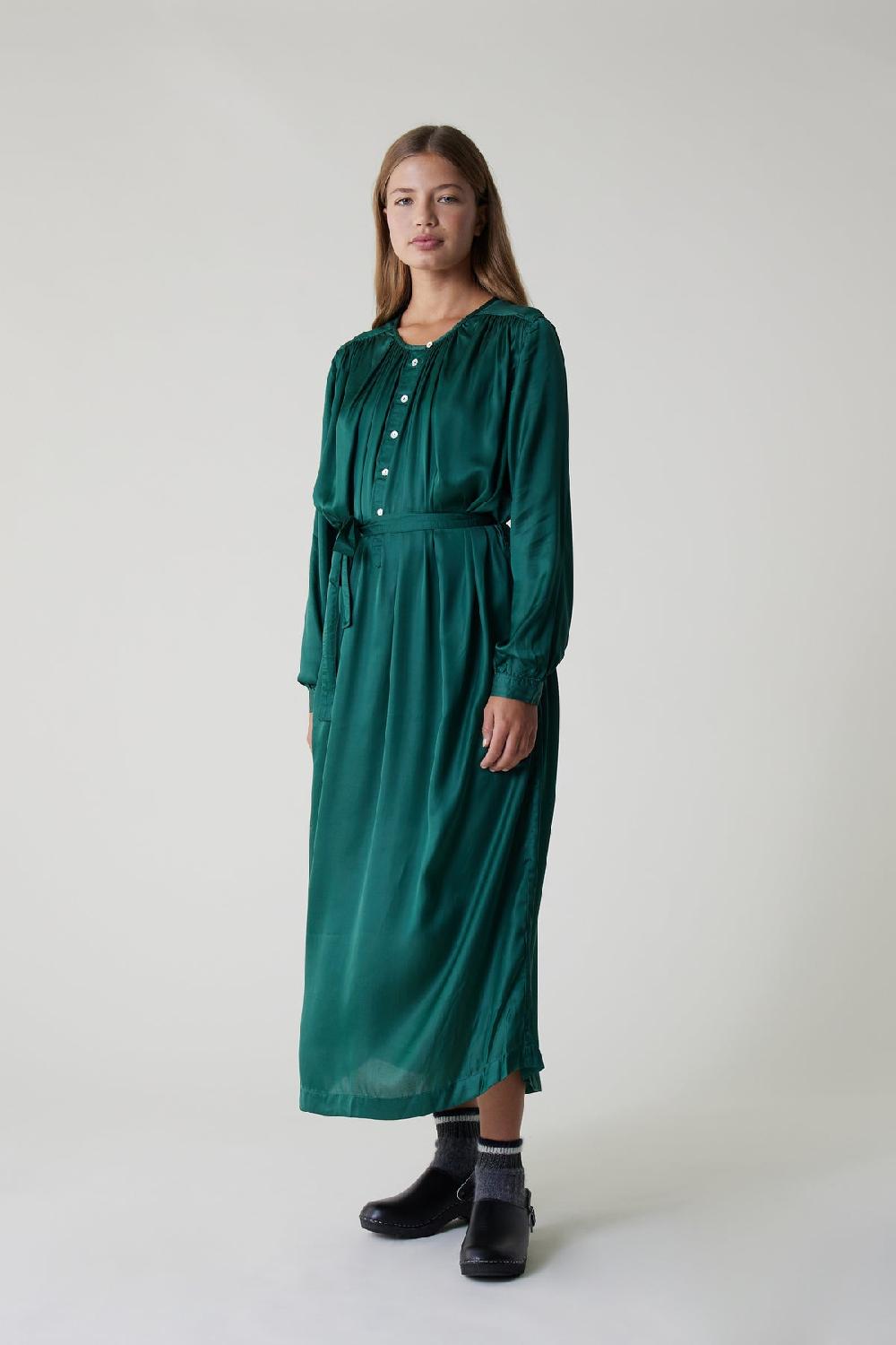 leon & harper Robe Raimy Plain Emerald