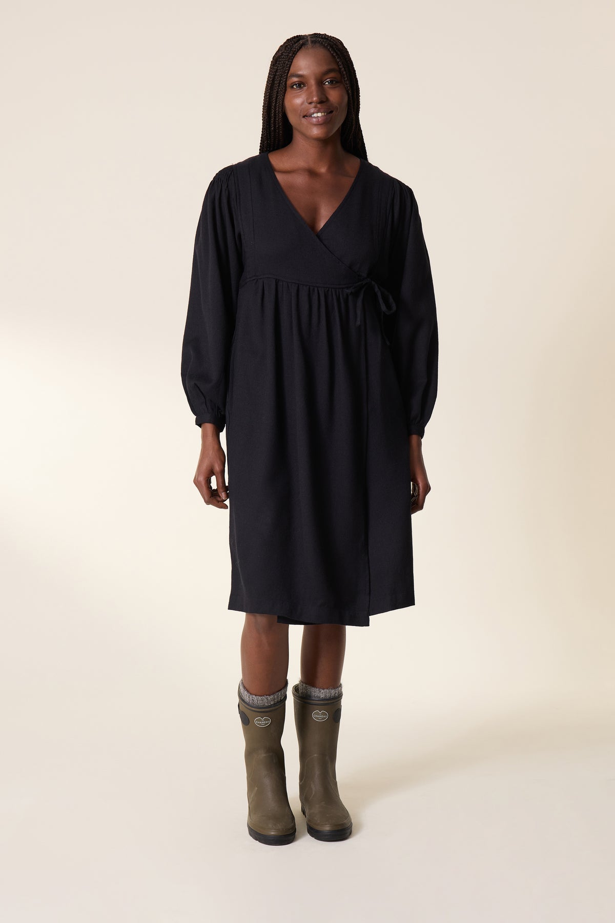 leon & harper Robe Rainie PLN Carbone