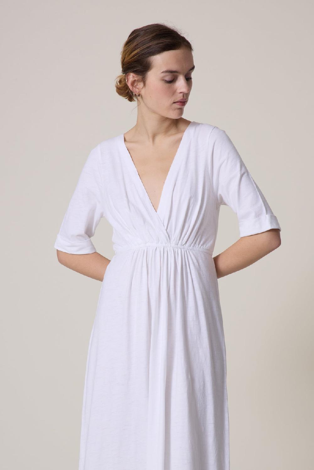 leon & harper Robe Rala Plain White