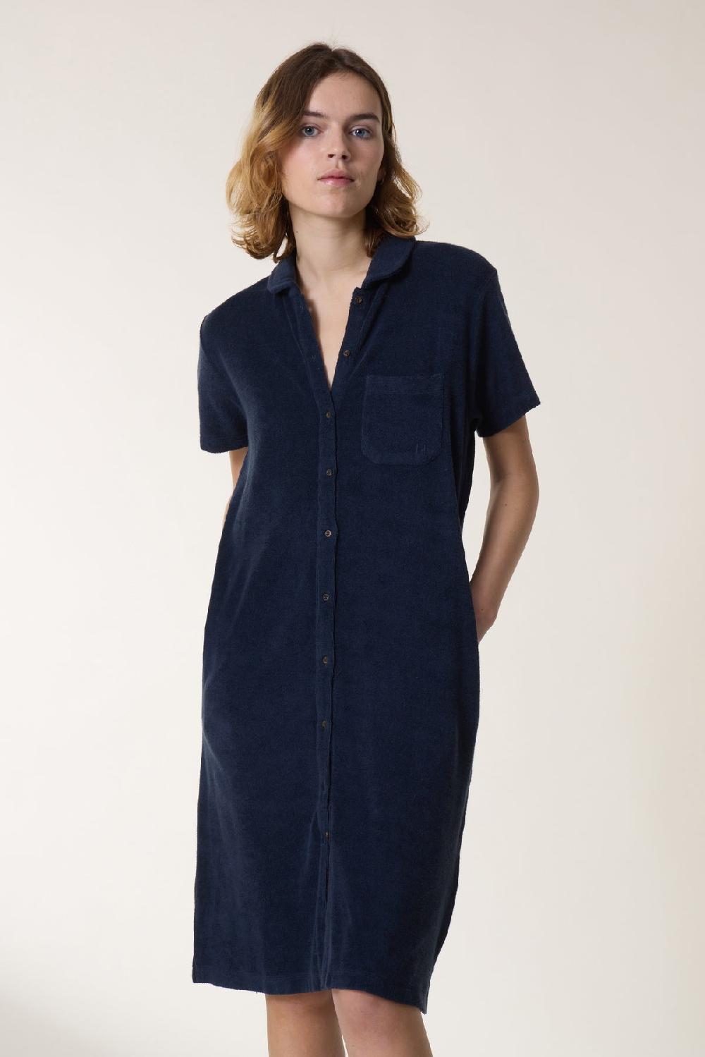leon & harper Robe Raquel Plain Carbone