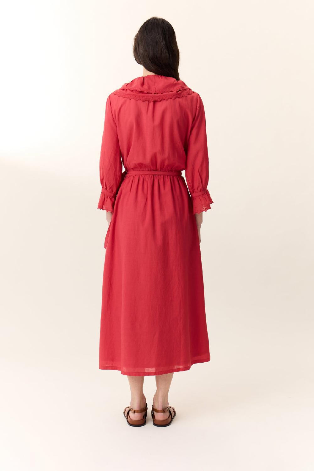 Leon & Harper Robe Reem Plain Red