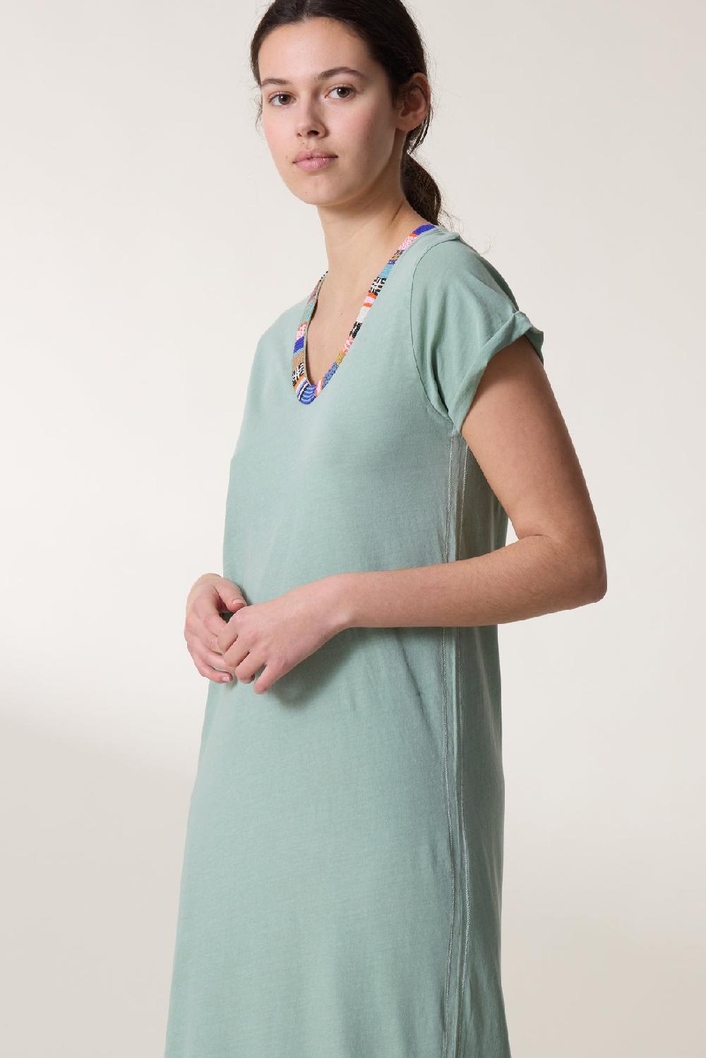 Leon & Harper Robe Reinette Beads Aqua