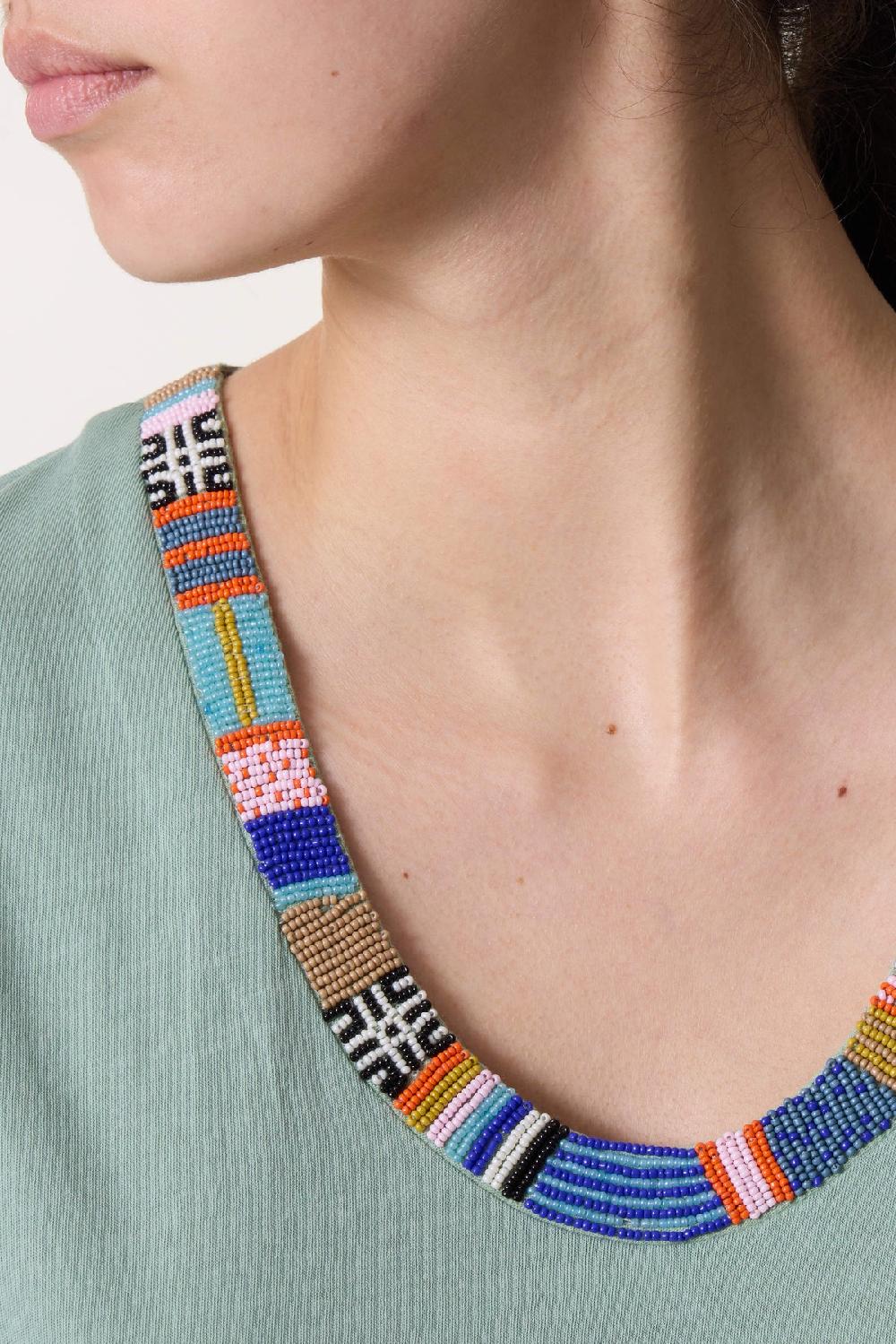 Leon & Harper Robe Reinette Beads Aqua