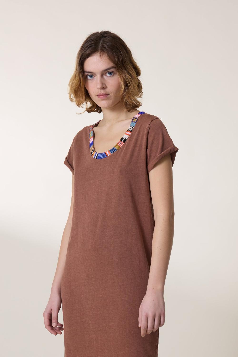 Leon & Harper Robe Reinette Beads Blush