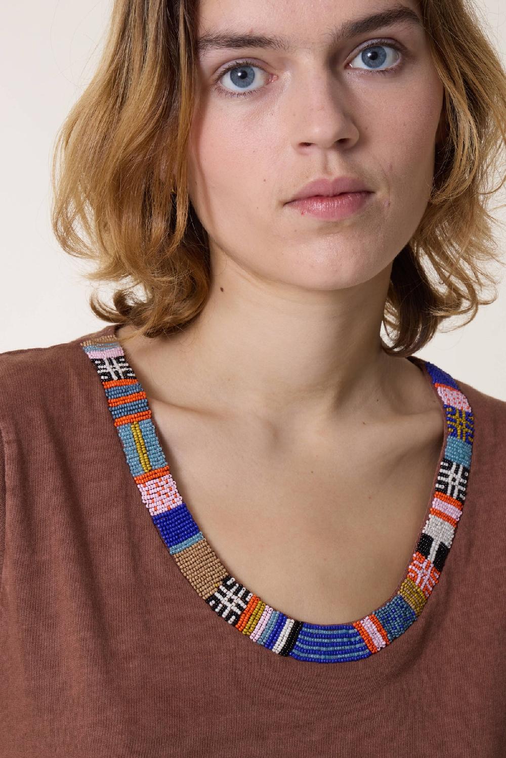 Leon & Harper Robe Reinette Beads Blush