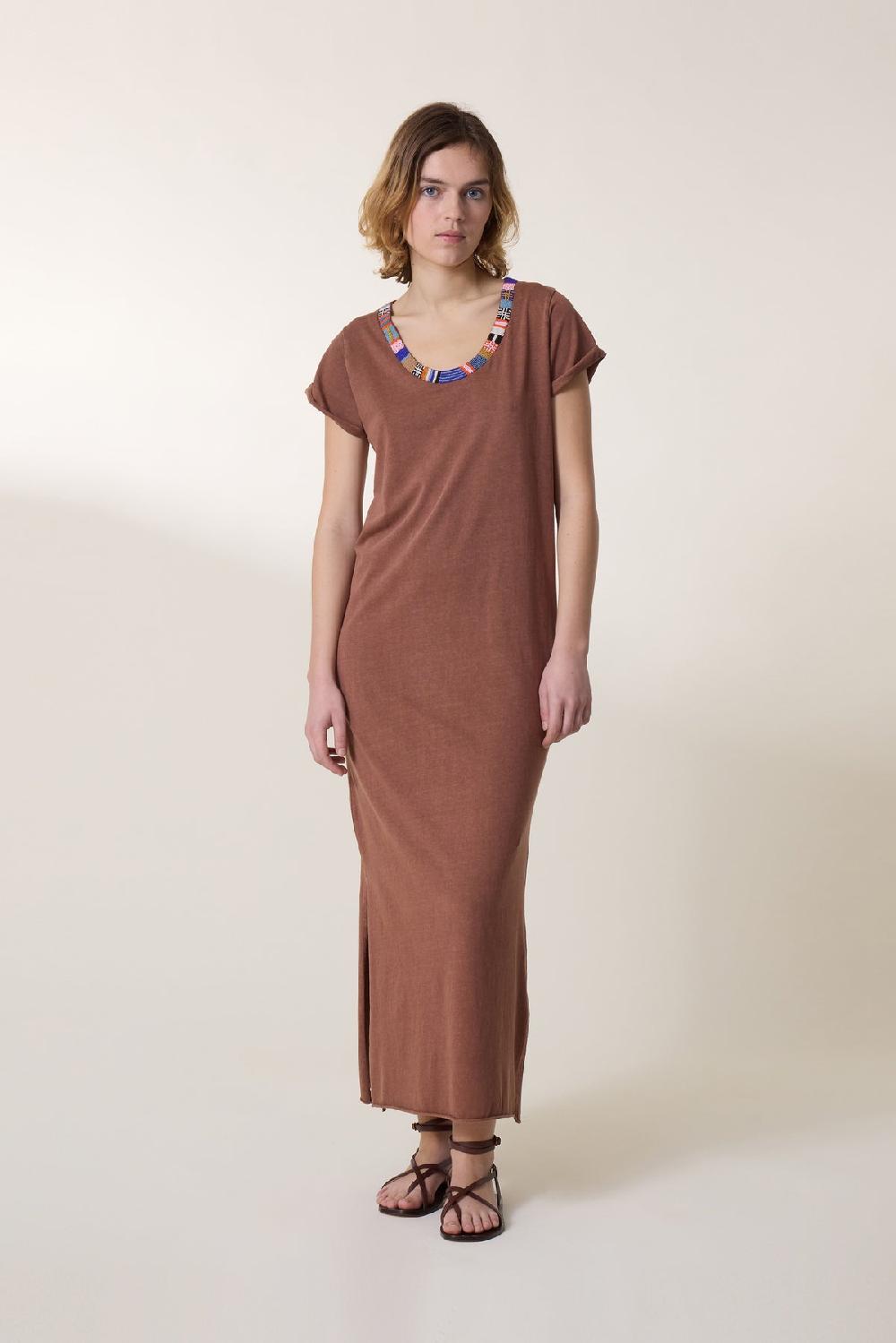 leon & harper Robe Reinette Beads Blush