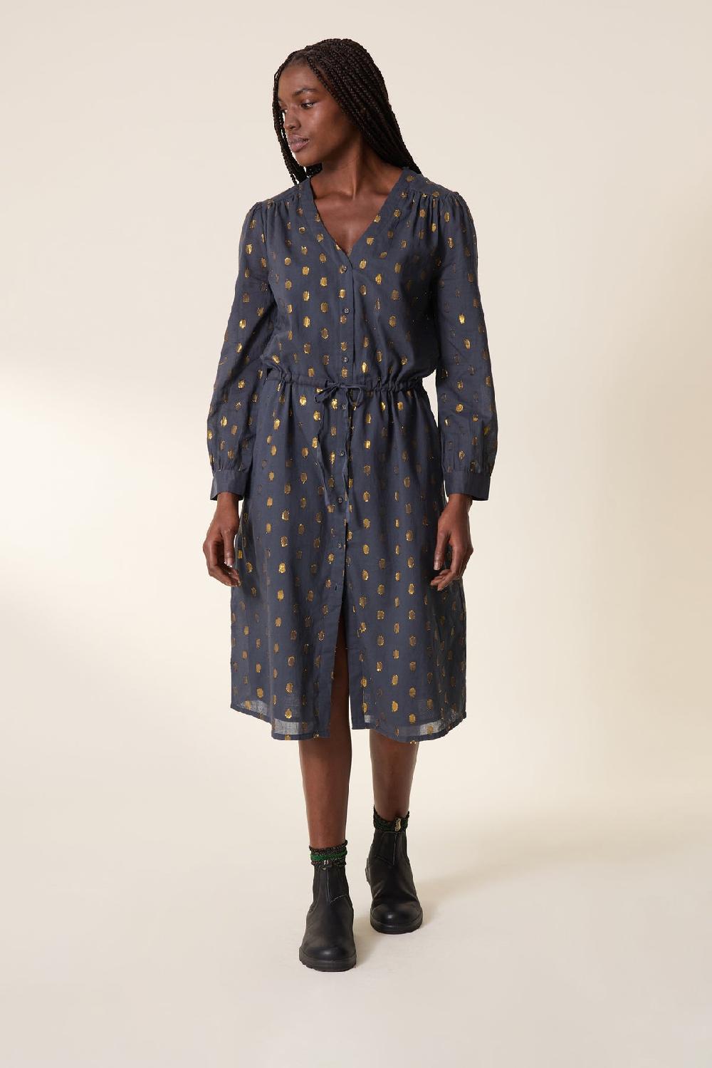 leon & harper Robe Remedy Dots Carbone
