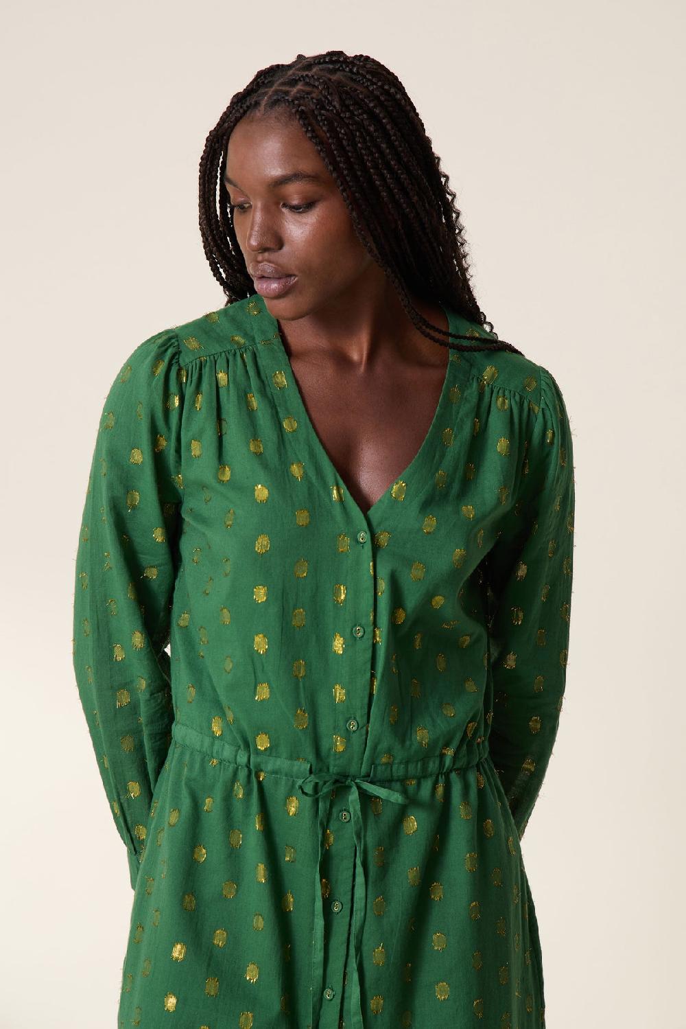 Leon & Harper Robe Remedy Dots Green