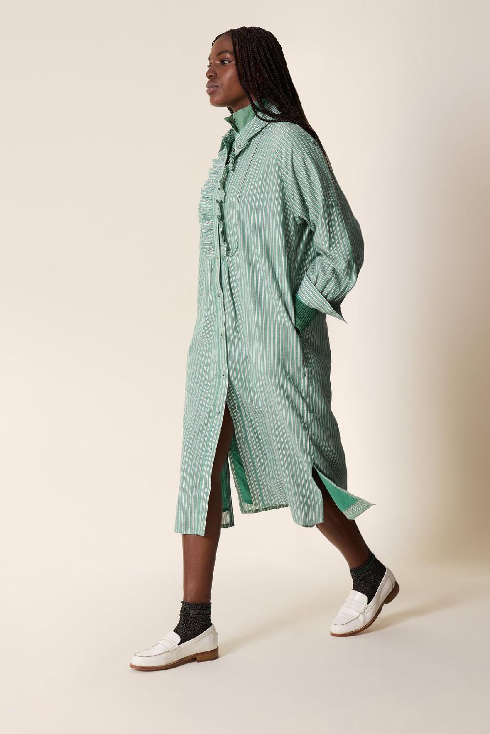 leon & harper Robe Renna Stripe Green