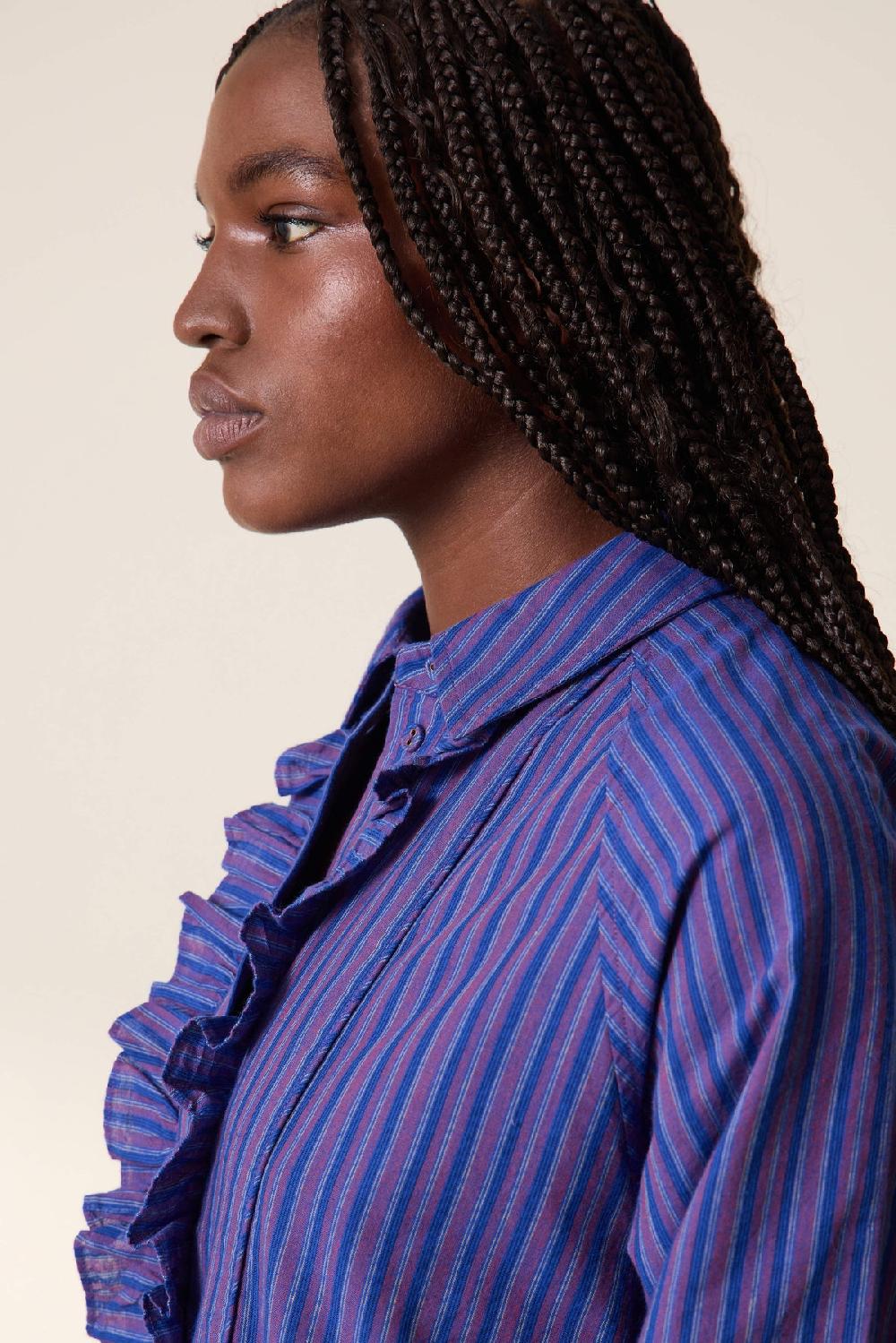 Leon & Harper Robe Renna Stripe Purple