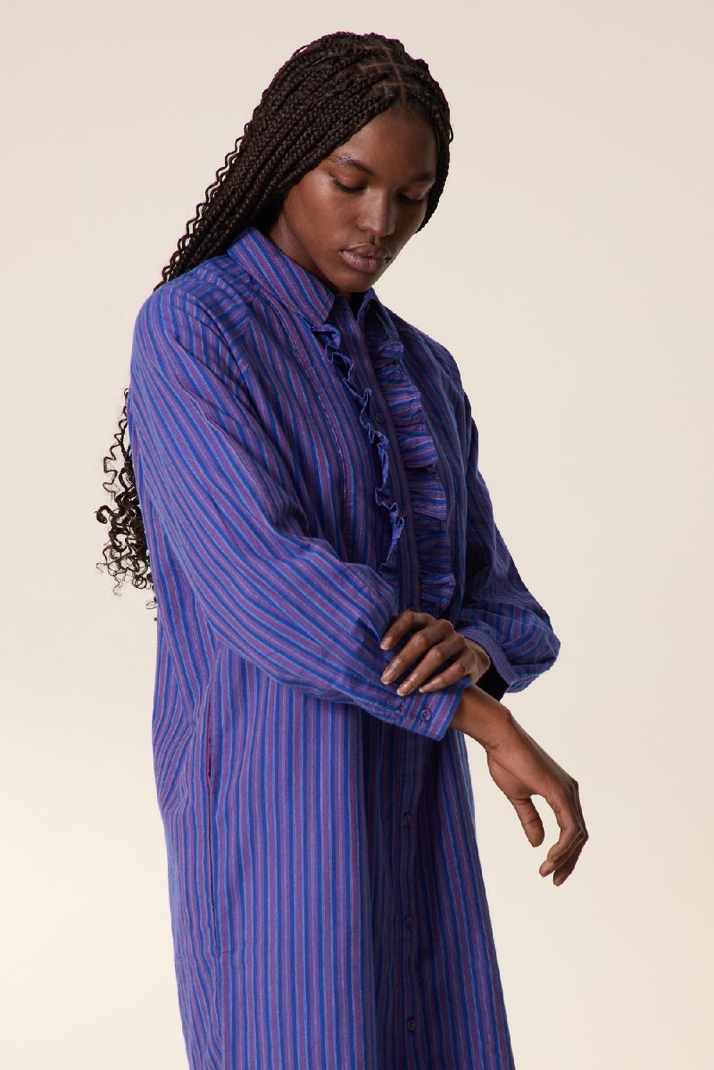Leon & Harper Robe Renna Stripe Purple