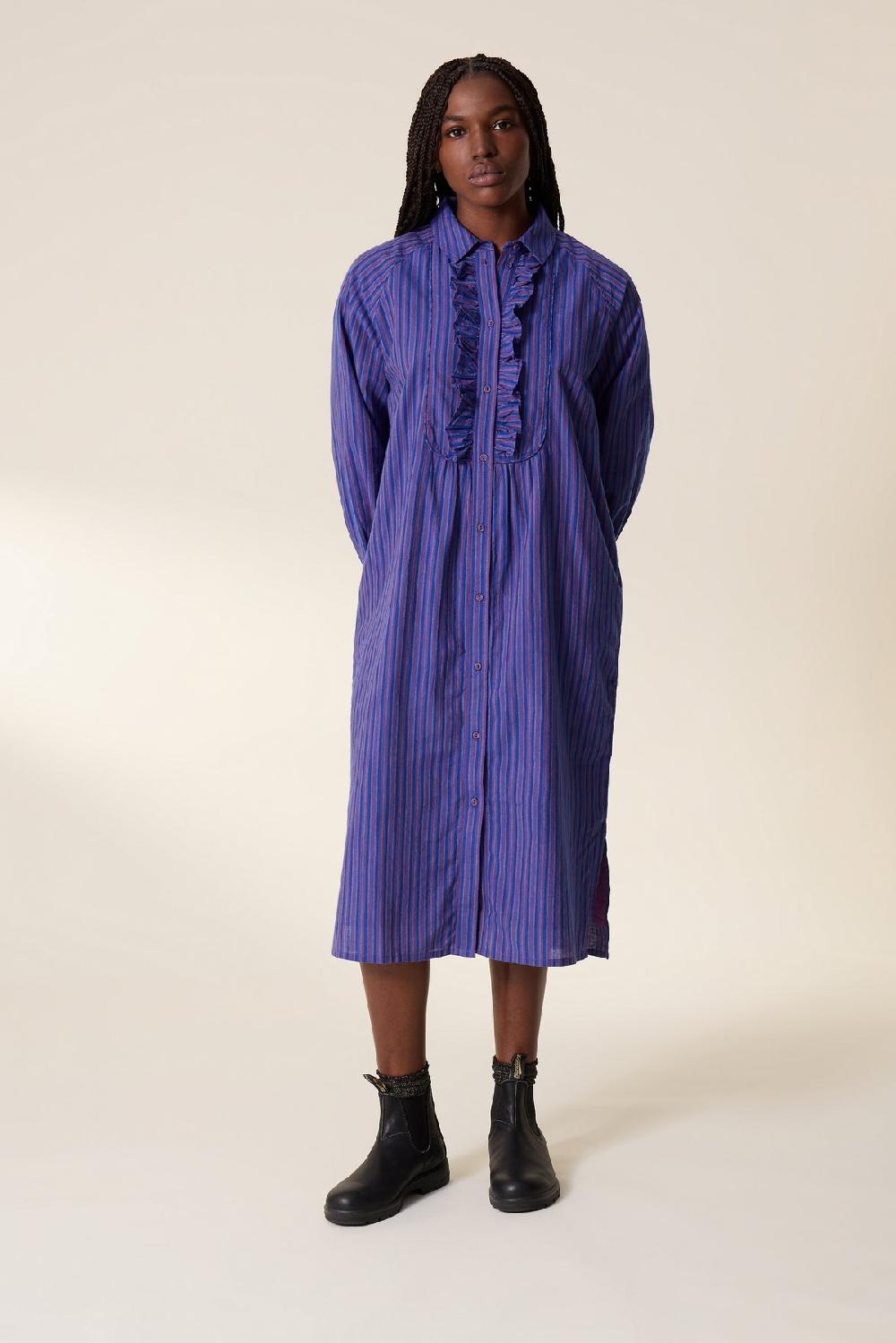 leon & harper Robe Renna Stripe Purple