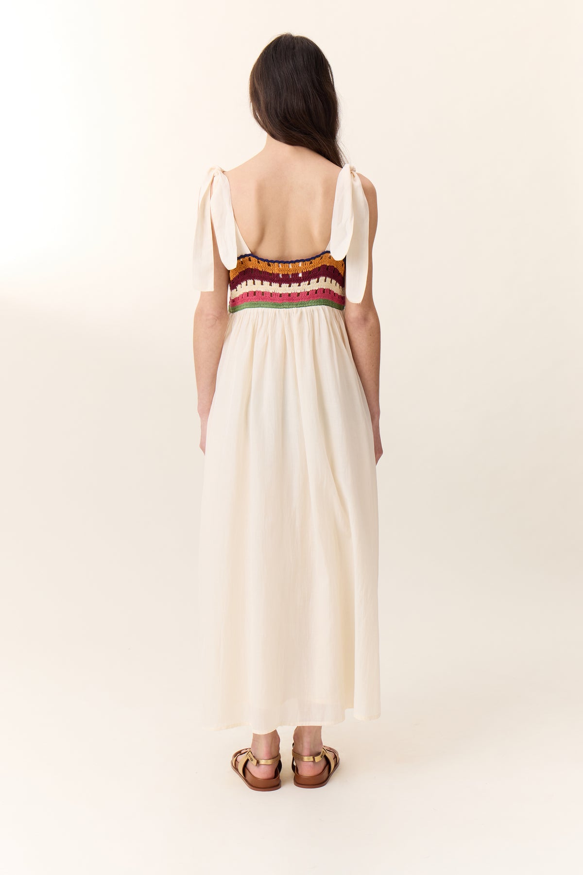 Leon & Harper Robe Ricq Crochet Off White