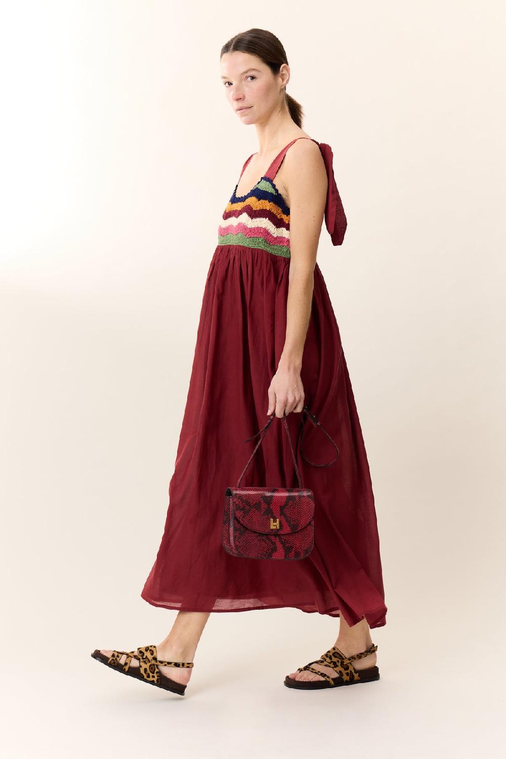 Leon & Harper Robe Ricq Crochet Tomato