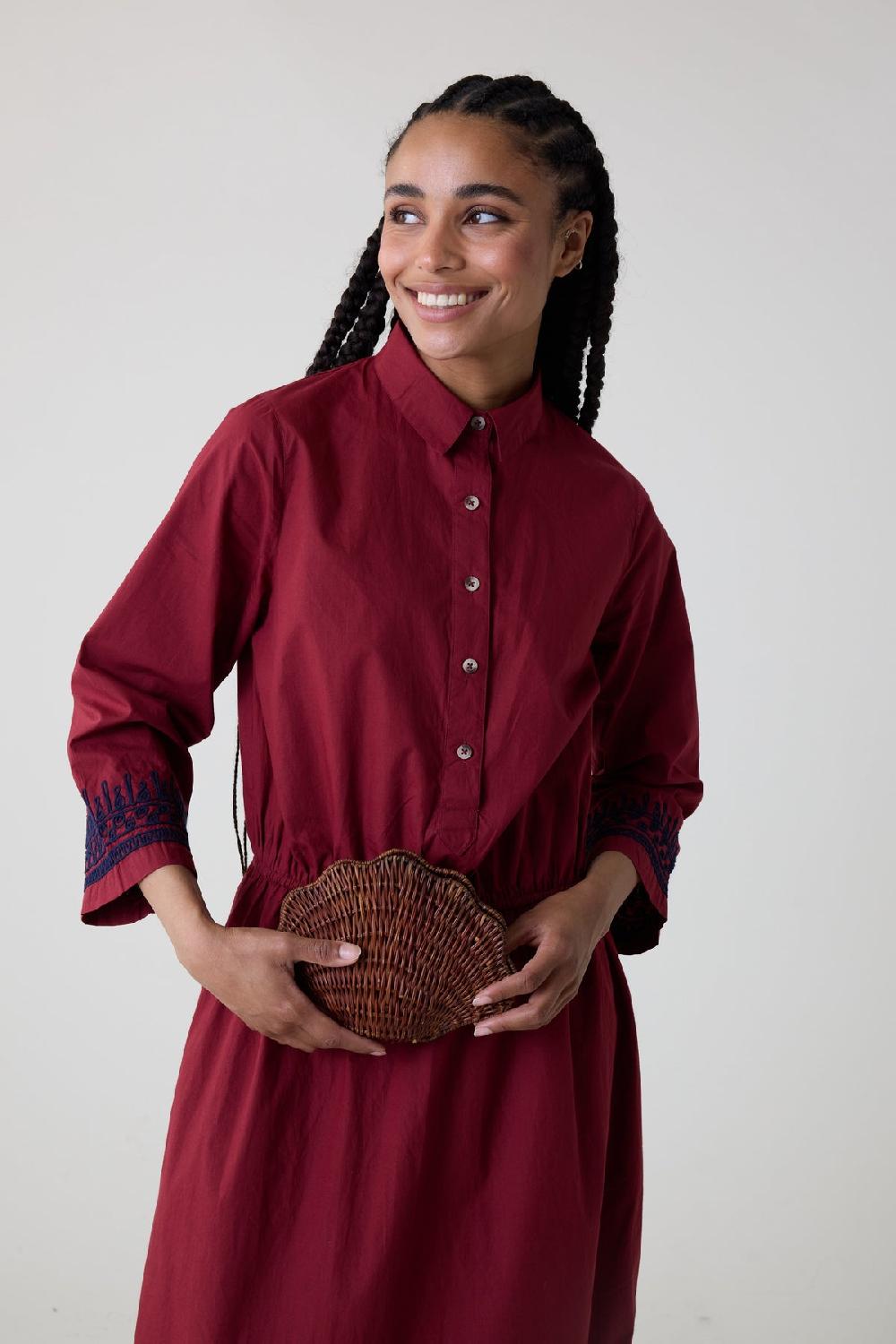 leon & harper Robe Rigolo Plain Carmin