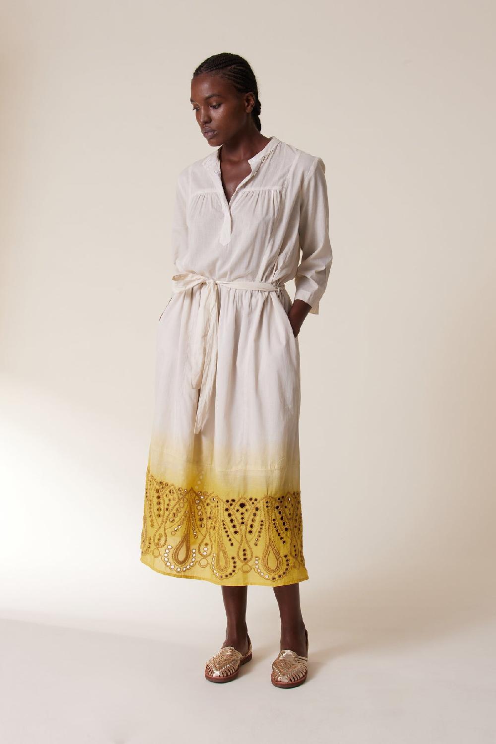 leon & harper Robe Rimi T&D Mustard