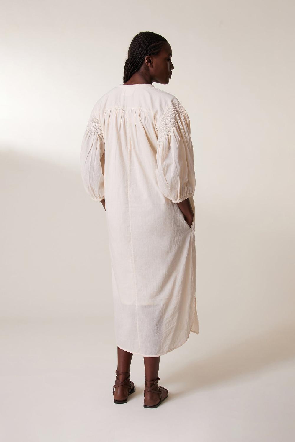 Leon & Harper Robe Rire Plain Ecru