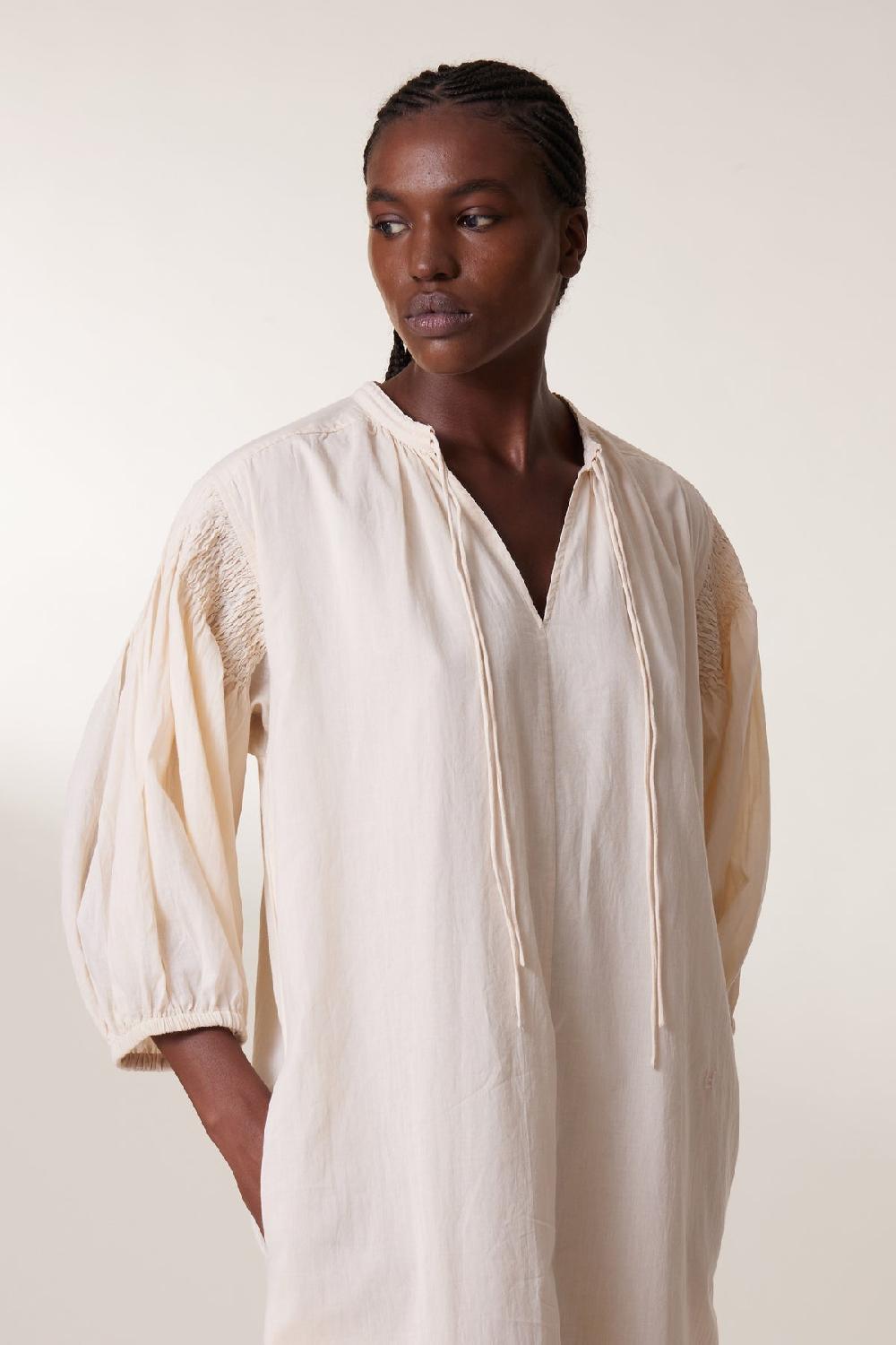 leon & harper Robe Rire Plain Ecru