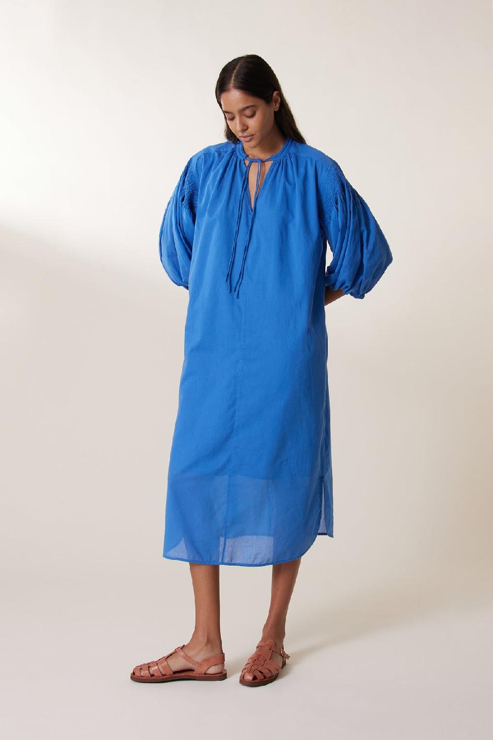 Leon & Harper Robe Rire Plain Ocean