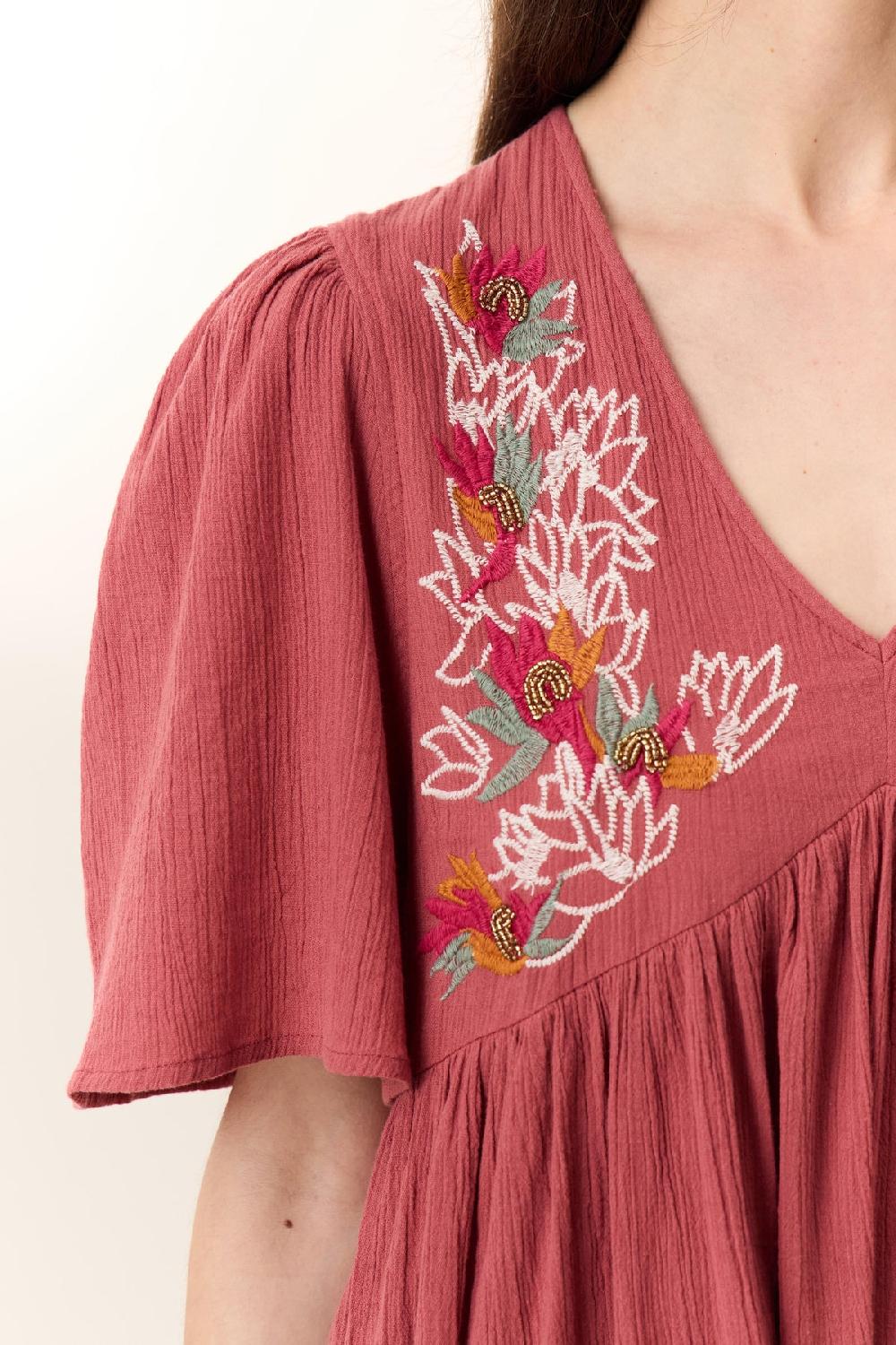 Leon & Harper Robe Risu Pearl Tomato