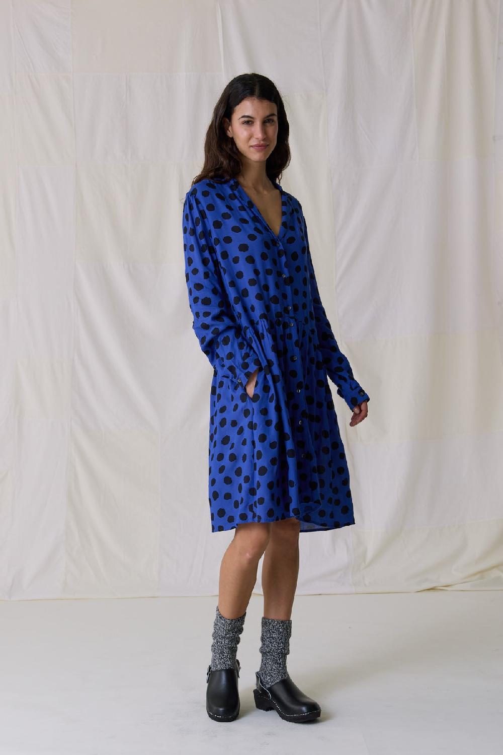 Leon & Harper Robe Robbie Spot Blue