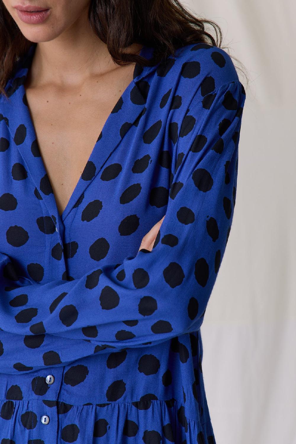 Leon & Harper Robe Robbie Spot Blue