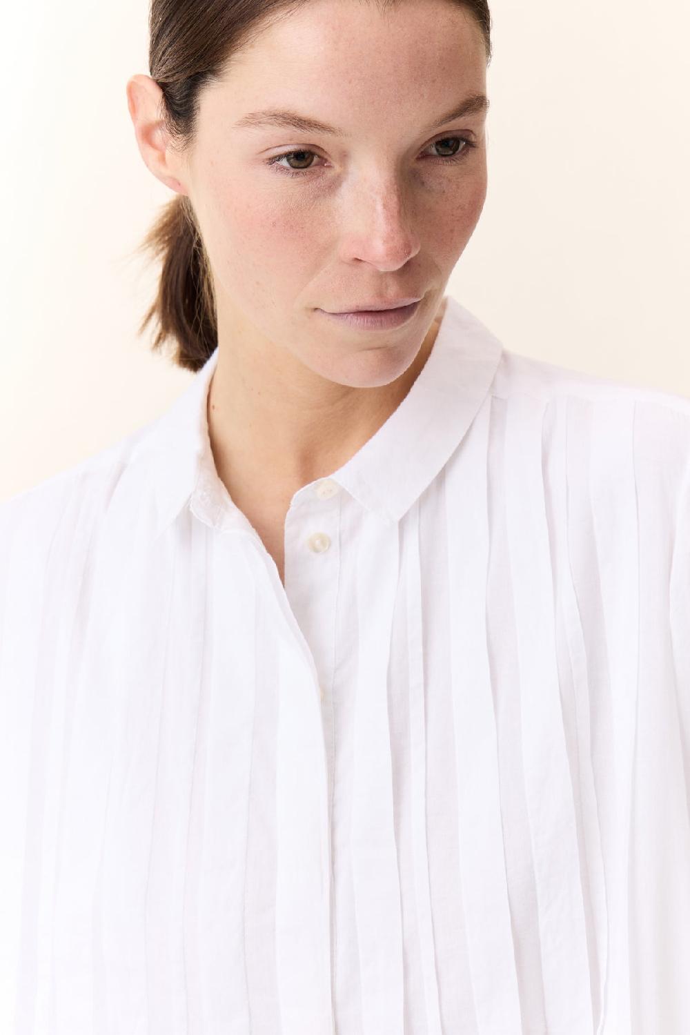Leon & Harper Robe Roca Pleat White