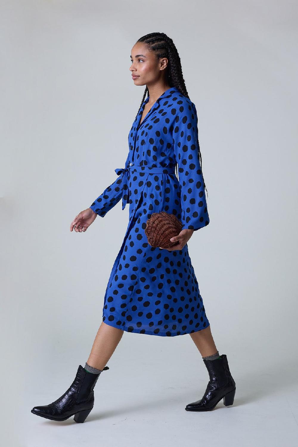 Leon & Harper Robe Rolie Spot Blue