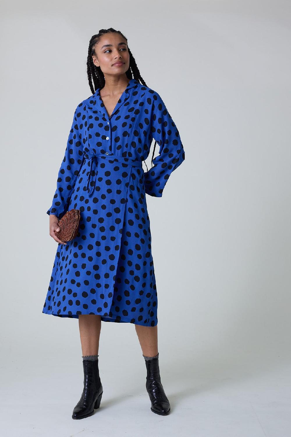 Leon & Harper Robe Rolie Spot Blue