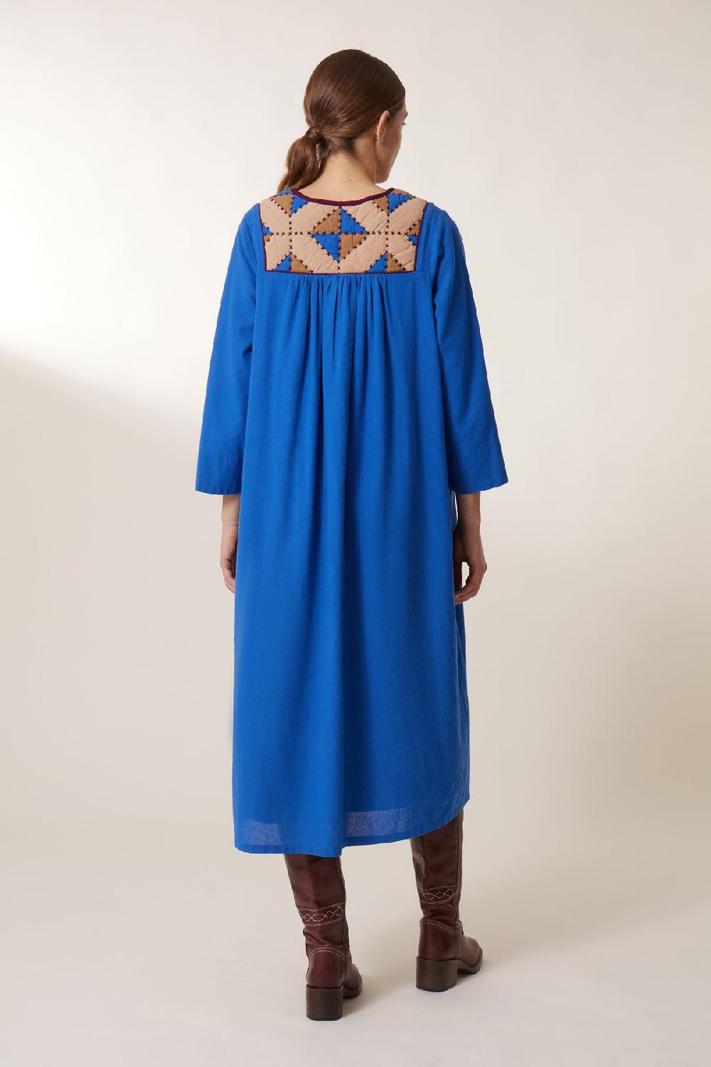 Leon & Harper Robe Rom Losange Blue
