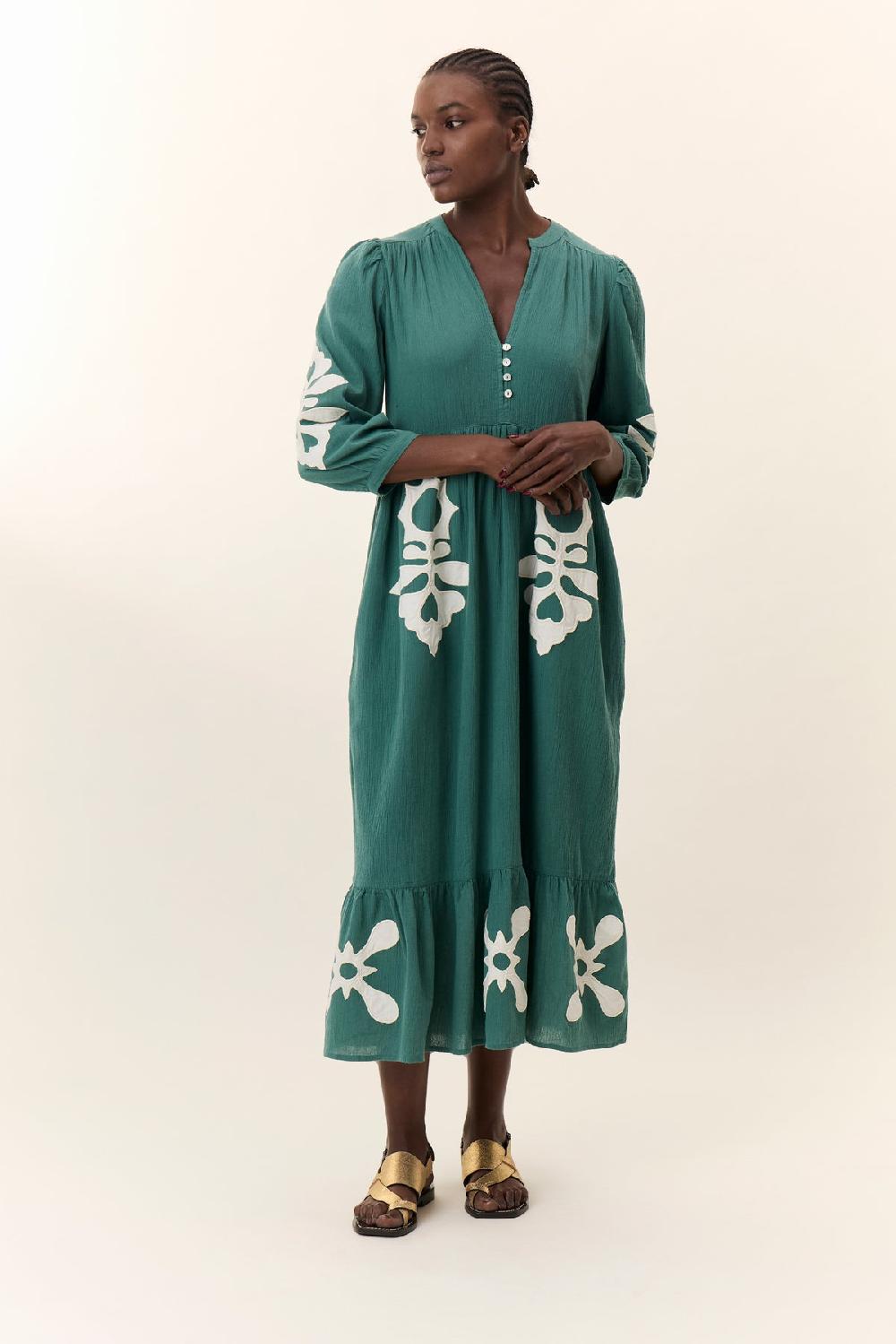 Leon & Harper Robe Roza Paros Green