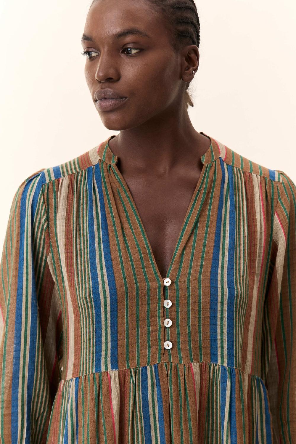 Leon & Harper Robe Rozela Strp Blue
