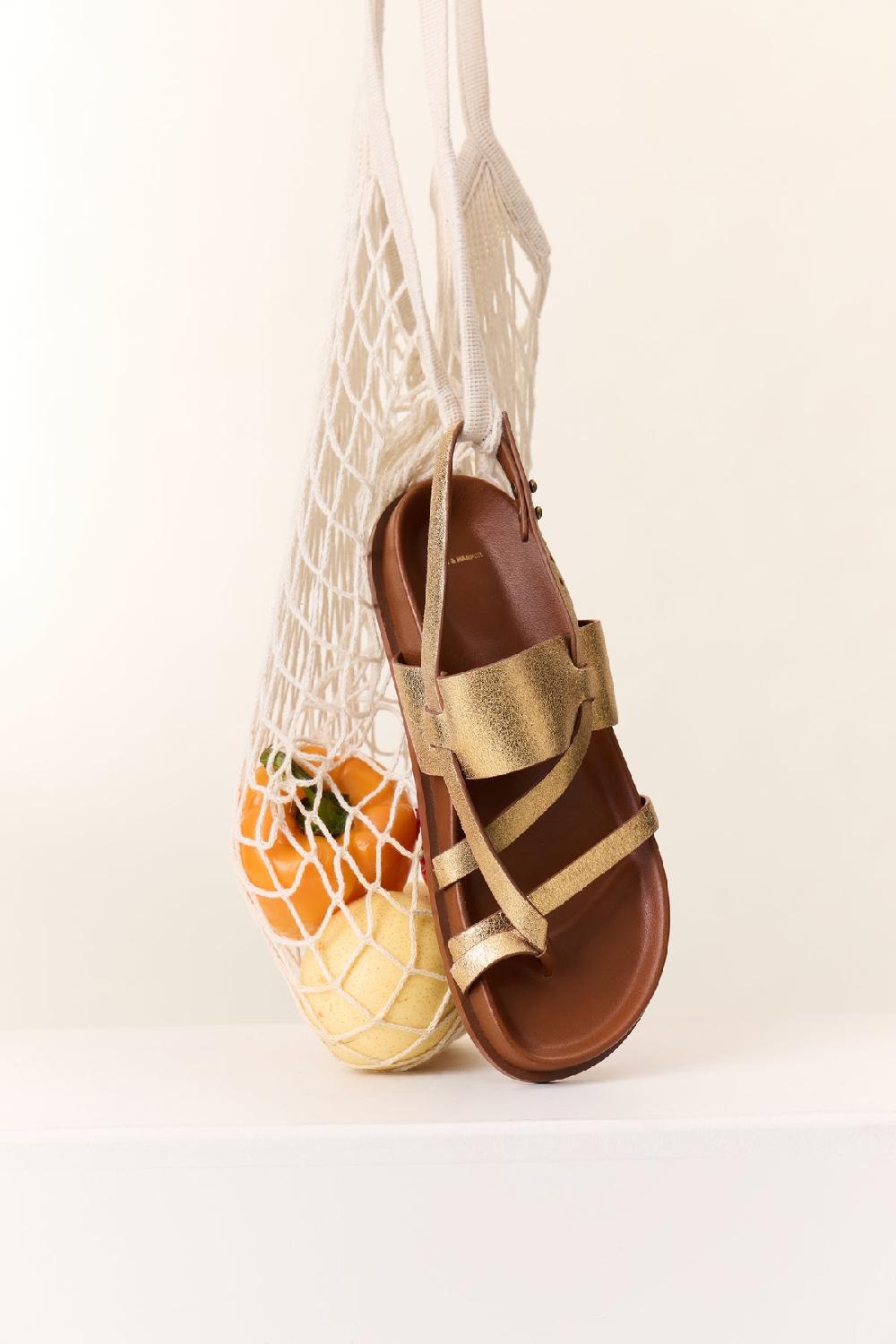 leon & harper Sandales Capel Plain Gold