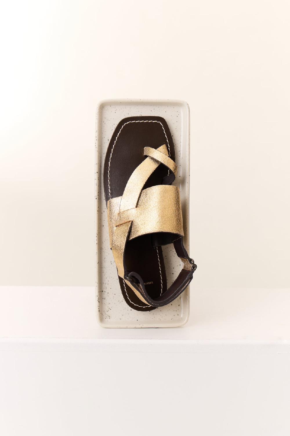 leon & harper Sandales Perri Plain Gold