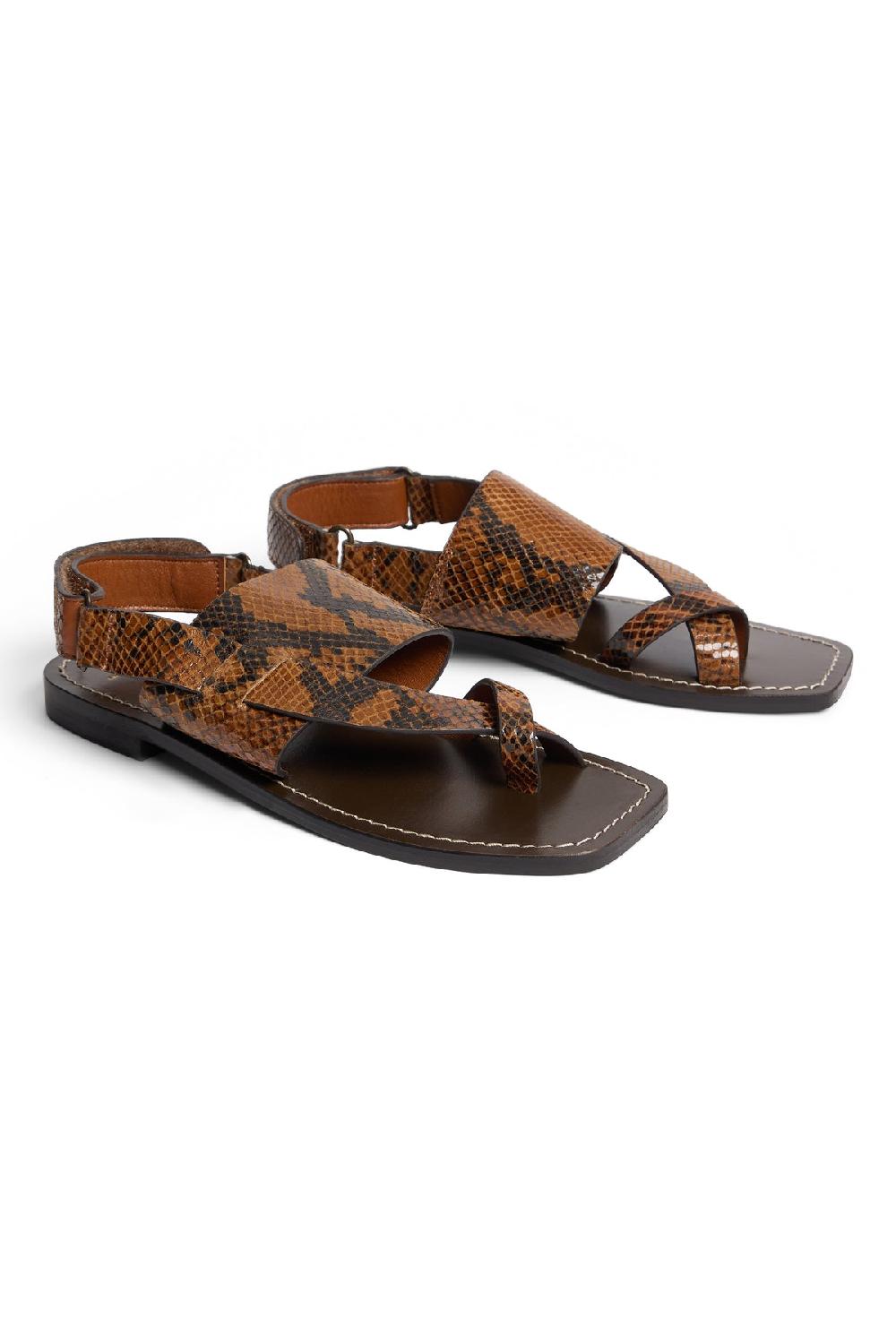 Leon & Harper Sandales Perri Pytn Camel