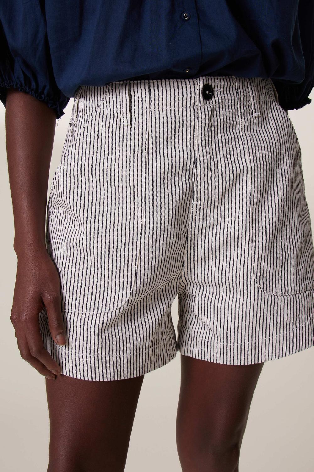 Leon & Harper Short Alfonsa Strp Ecru