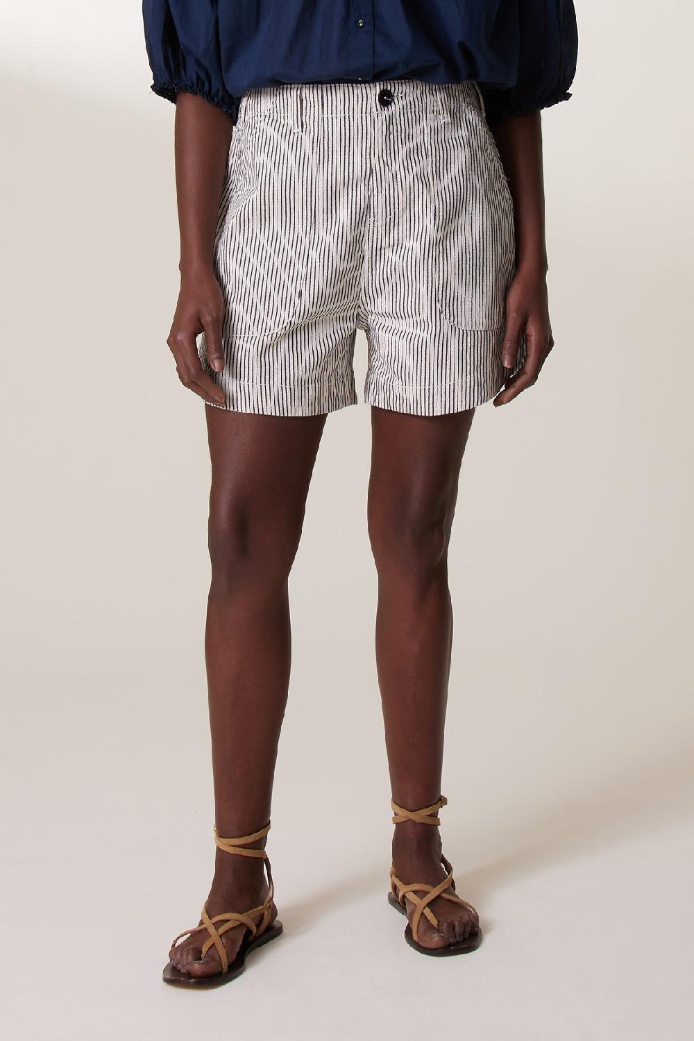 Leon & Harper Short Alfonsa Strp Ecru